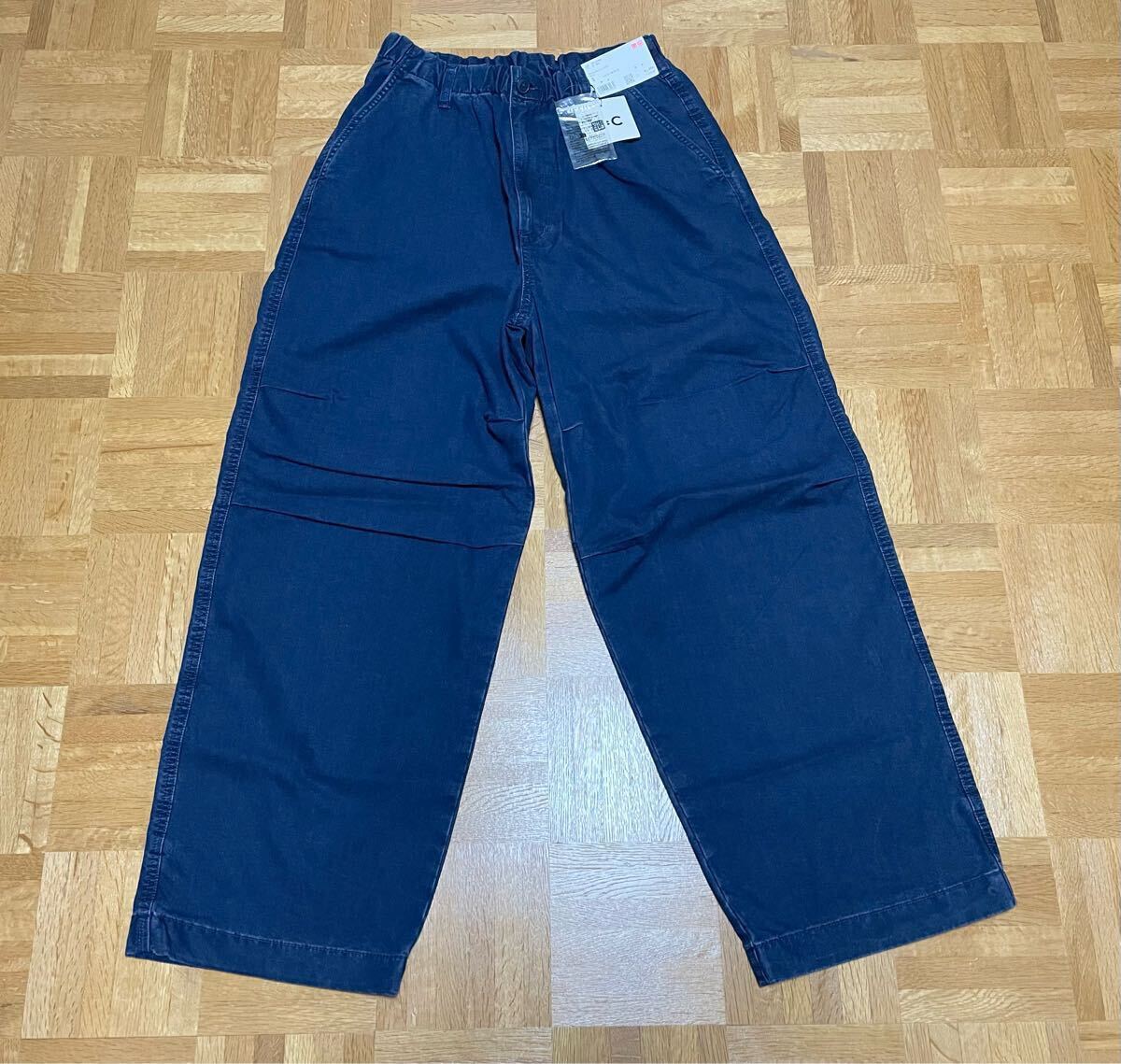 【ユニクロ C】ワイドパラシュートパンツ/デニム 67 BLUE サイズS