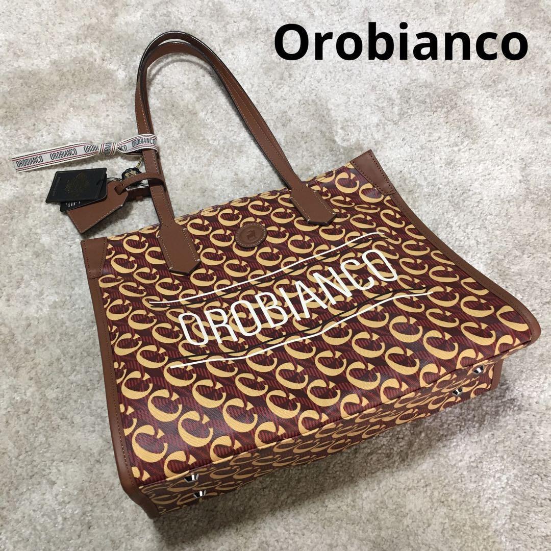 未使用【 orobianco 】PVC トートバッグ 総柄