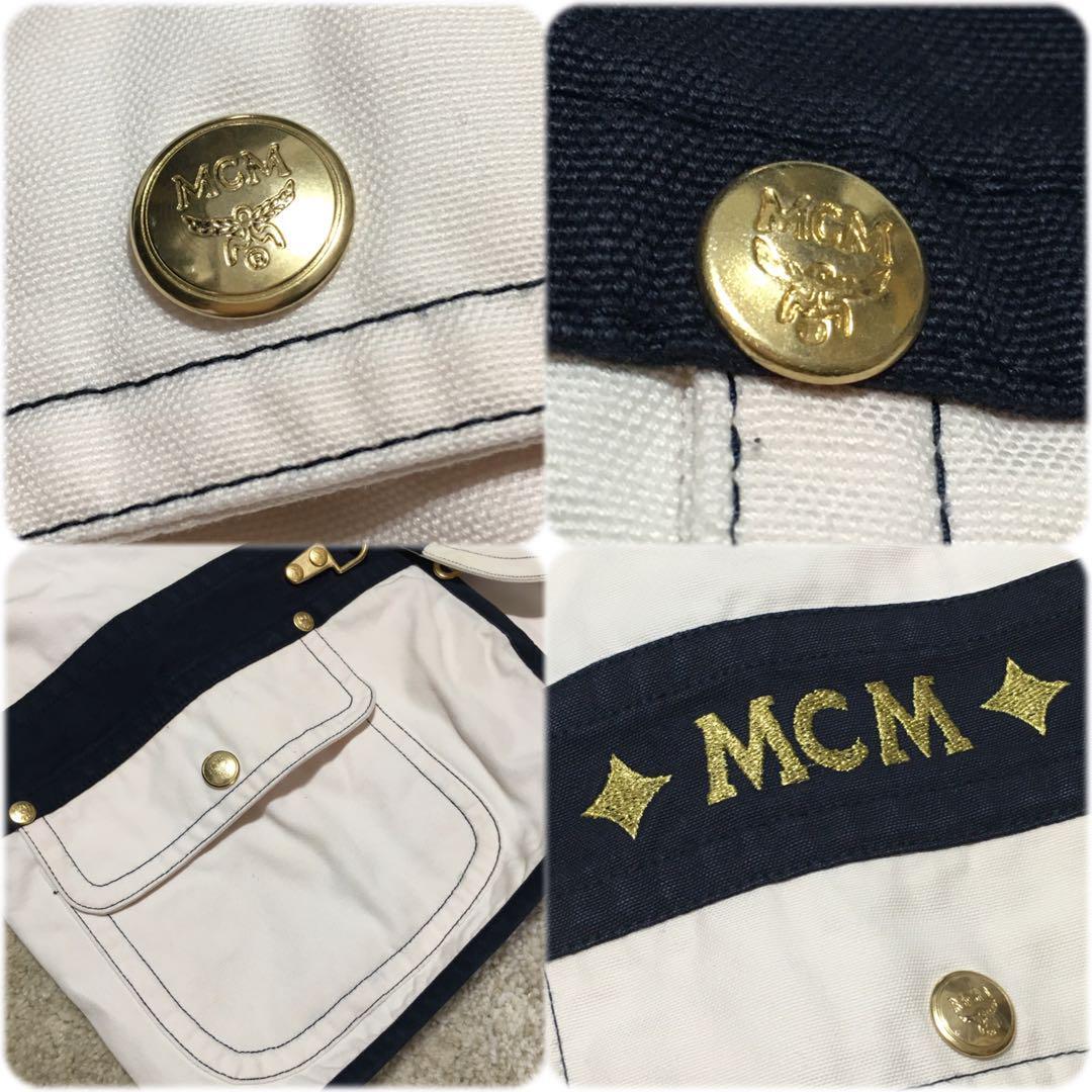 【 MCM 】真鍮バックル付きベスト マリン ボーダー ヴィンテージ