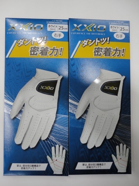 ■ゼクシオ 高機(jī)能 全天候 ゴルフ メンズ 右手用 グローブ x 2枚【W(wǎng)H/25cm】《掌?甲：合成皮革》GGG-X020R