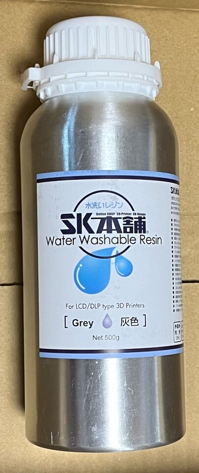 ★即決★SK本舗 光造形 LCD DLP 3Dプリンター用 高靭性水洗いレジン (500g, 灰色)