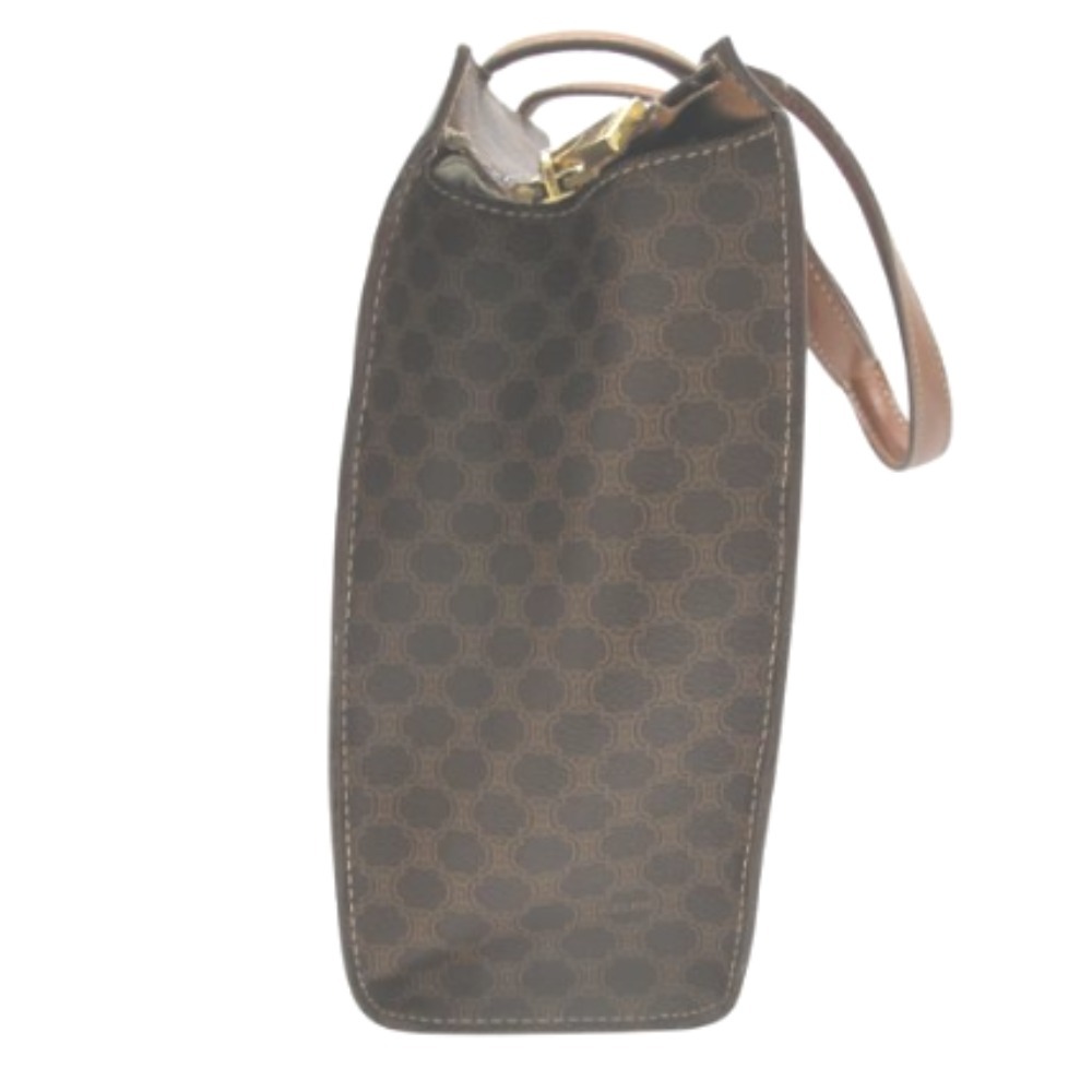 CELINE セリーヌ ハンドバッグ セリーヌ マカダム柄 ハンドバッグ PVCレザー ブラウン レディース