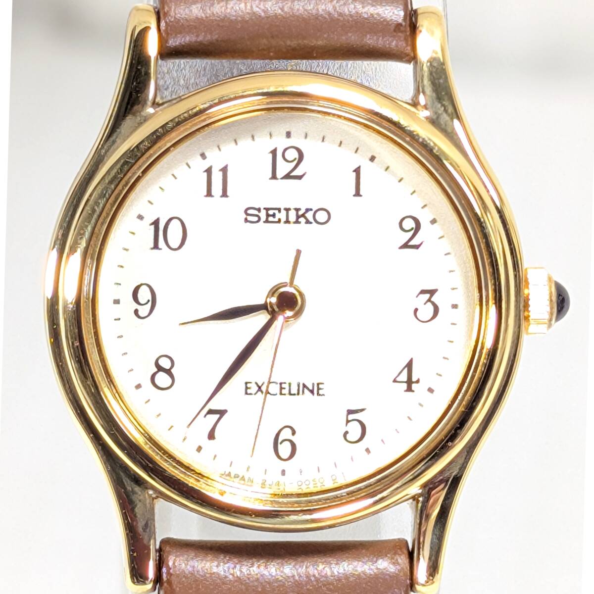 SEIKO EXCELINE レディース電池ベルト交換済み可動品V-96 セイコー エクセリーヌ レディース 電池ベルト交換済み稼働品 V