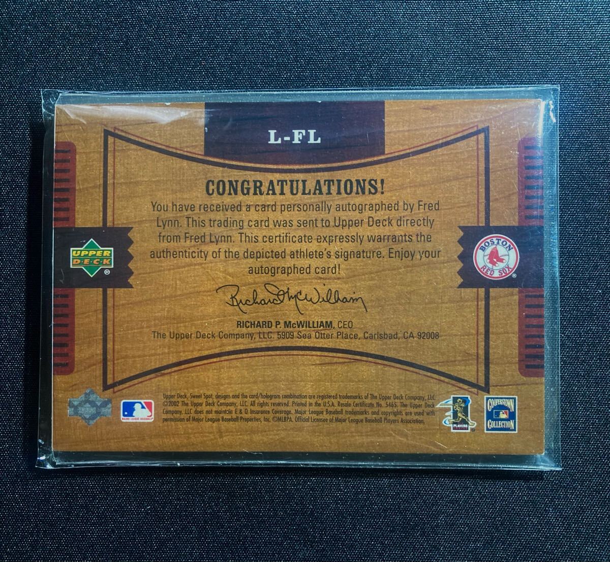 **02 UD SWEET SPOT Fred * Lynn автограф автограф карта дополнение **