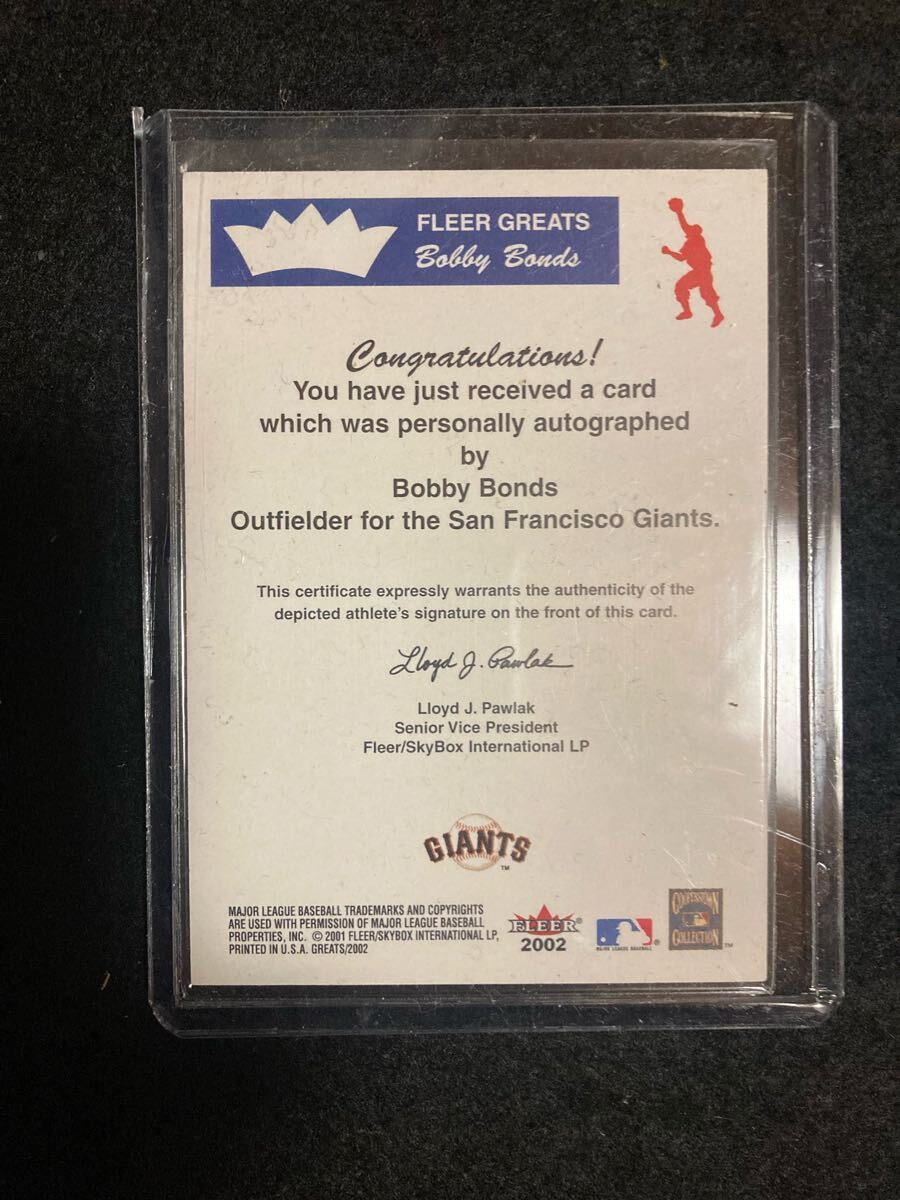 **2002 FLEER GREATS Bobby *bonz автограф автограф карта **