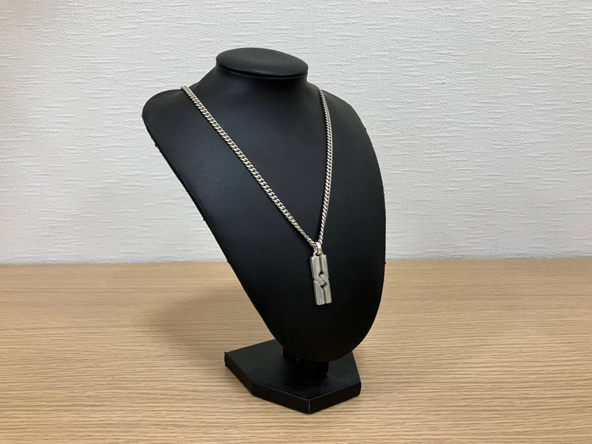 19548 GUCCI グッチ ノット インフィニティ ネックレス 925 約22g 約48cm シルバー 喜平 チェーン ※説明と畫像をご確認(rèn)下さいませ！