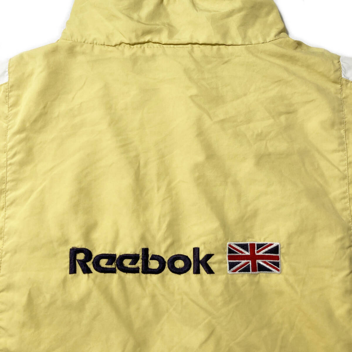 【USED】 リーボック REEBOK ビンテージ ナイロン トラックジャケット 刺繍ロゴ 90s 古著 XLサイズ相當(dāng) マスタード ☆送料無(wú)料☆