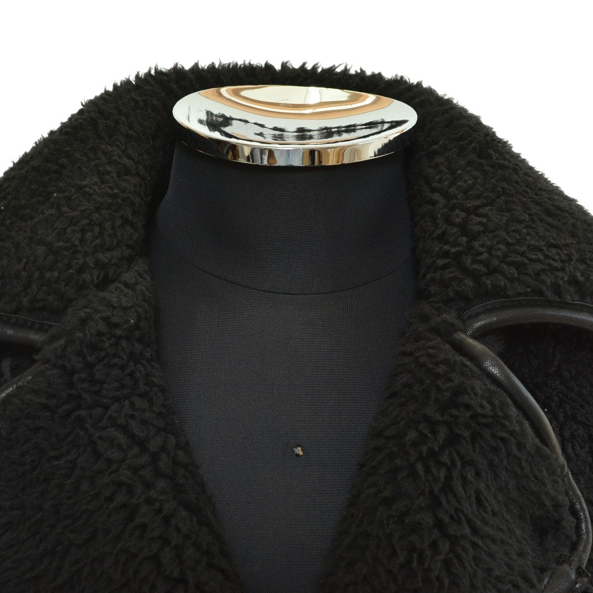 ●546992 RETRO GRADE レトログレード ●ボアダブルライダースジャケット ラムレザーパイピング 8501062 サイズM メンズ ブラック_画像3