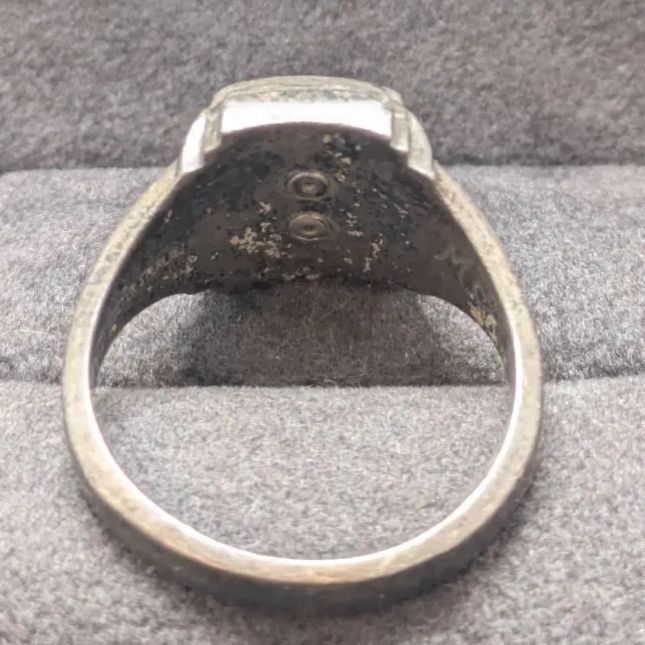 JOSTENS 1965年 カレッジリング 「M」 スターリングシルバー925 JOSTEN ジャスティン社 モンロー高校 MONROE HIGH SCHOOL 黒 ブラック 良品