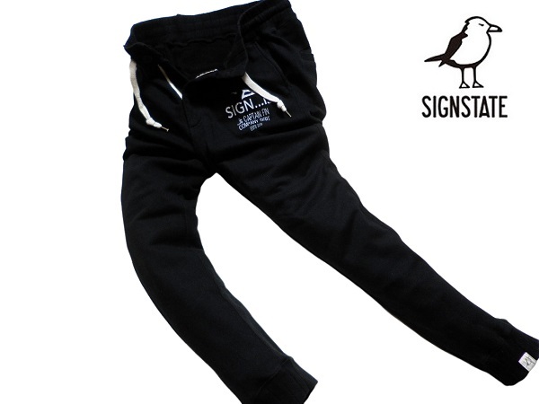 ◆SIGN STATE オーガニックコットン スウェット セットアップ【パーカー/プルオーバー/ジョガーパンツ】 ブラック サインステイト◆_画像2