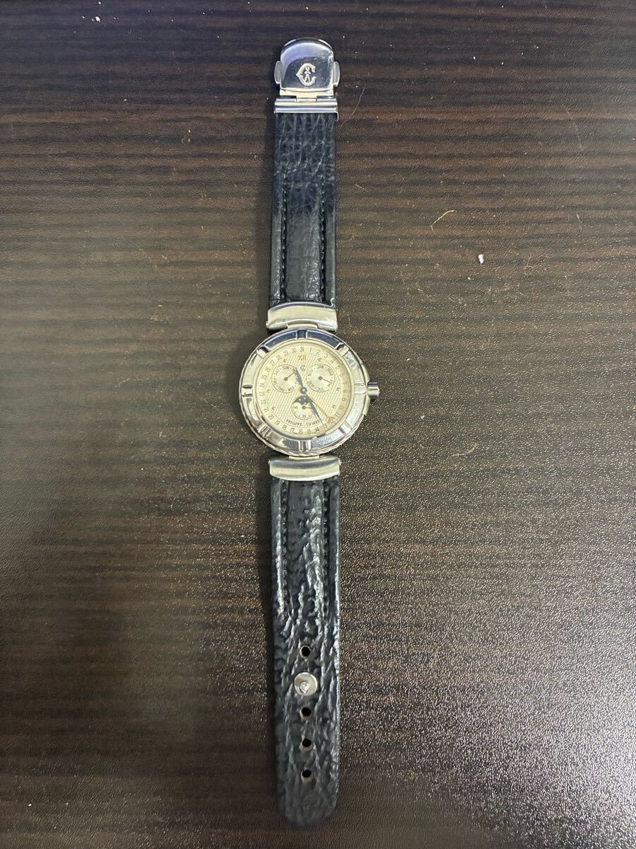 1円　フィリップシャリオール　ケルティック　ムーンフェイス　トリプルカレンダー　クオーツ式メンズ腕時(shí)計(jì)　シャリオール