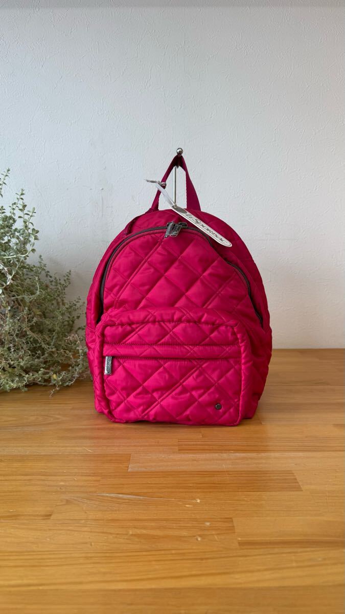 с биркой LeSportsac Le Sportsac стеганое полотно Zip рюкзак Day Pack меньше рюкзак легкий карман есть сумка розовый цвет серия q