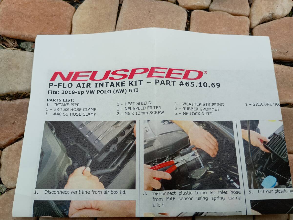 ☆送料無料☆程度良好中古☆NEUSPEED P-Flo KIT 65.10.69 青 2018- VWフォルクスワーゲン ポロ GTI 2.0L AWCZP
