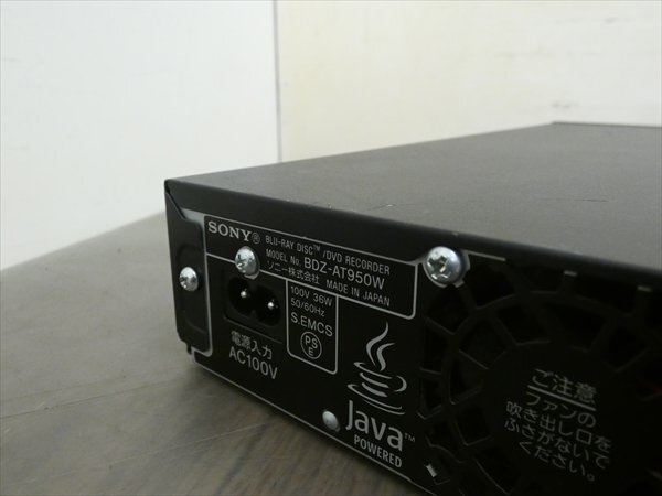 1TB☆12年☆ソニー/SONY☆HDD/BDレコーダー☆BDZ-AT950W☆リモコン付☆2番組同時録畫☆3D対応機 管CX30954