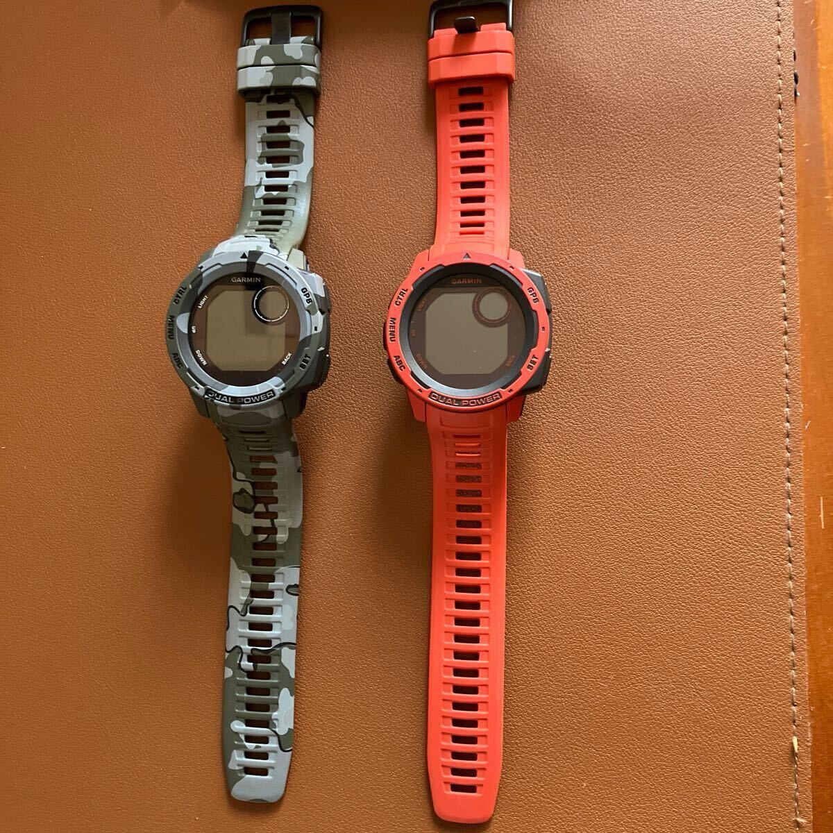 GARMIN instinct DUALPOWER ガーミン デュアルパワー　2本セット　迷彩　赤　