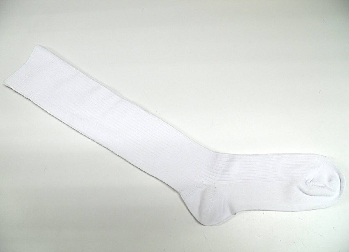 【レッグウェア★未使用品】ATSUGI◆ソフトフィット◆BIGサイズ◆白リブ ハイソックス◆3×1リブ◆26-28cm◆40cm丈◆稀少◆