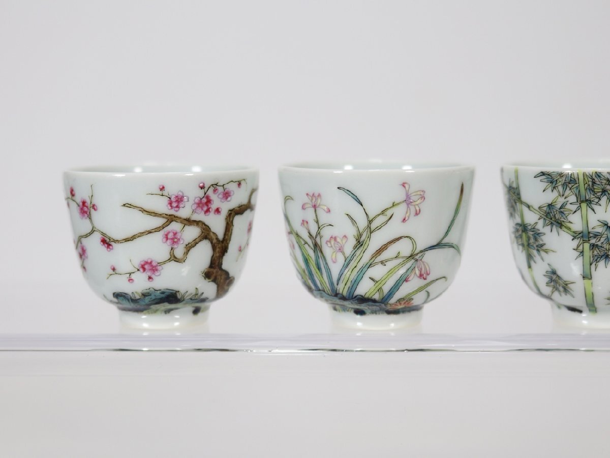 Amazon.co.jp: 中国 大清康熙年製 とう彩小杯 茶器 み0125