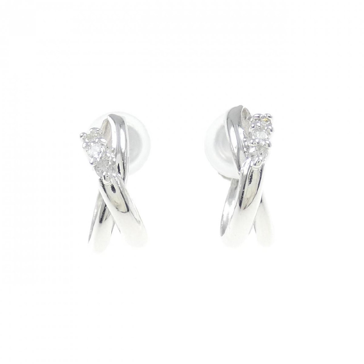 K18WG ダイヤモンド イヤリング 0.06CT