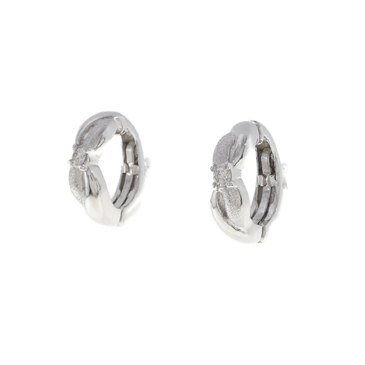 K18WG ダイヤモンド イヤリング 0.06CT