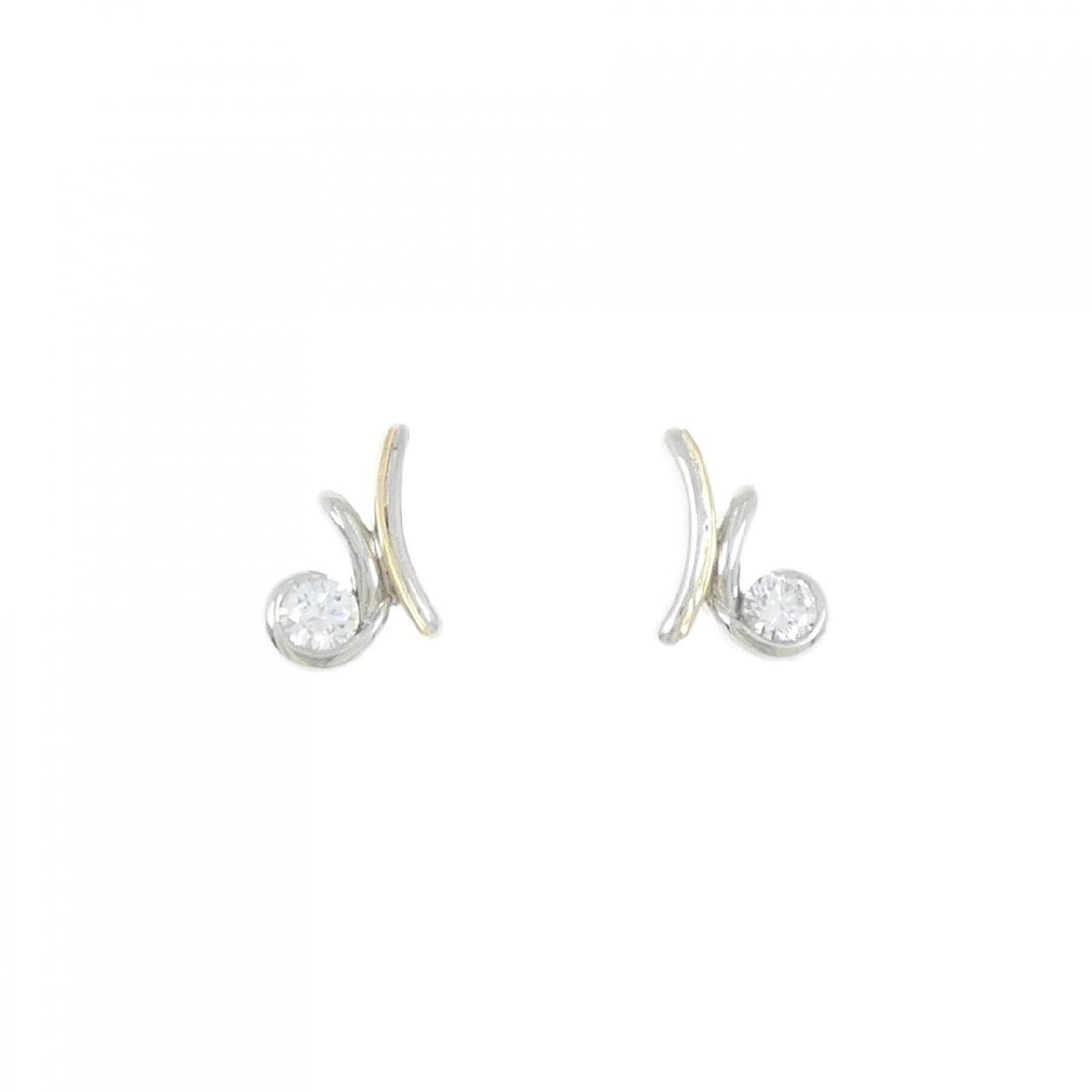 PT900/K18YG ダイヤモンド ピアス 0.365CT