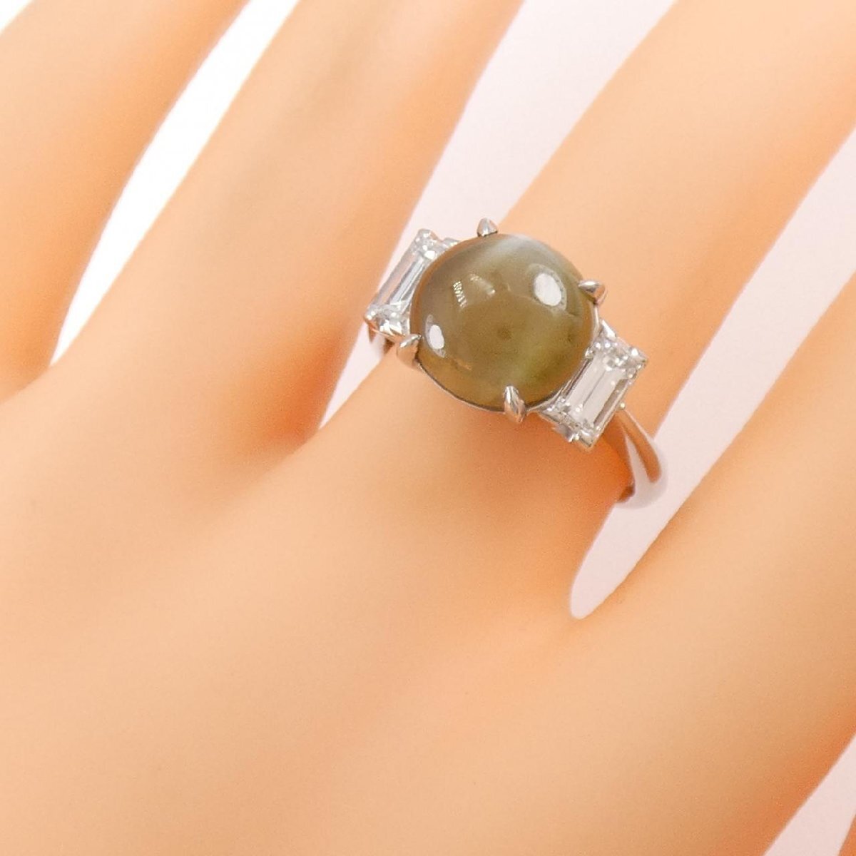 PT900 クリソベリルキャッツアイ リング 5.98CT