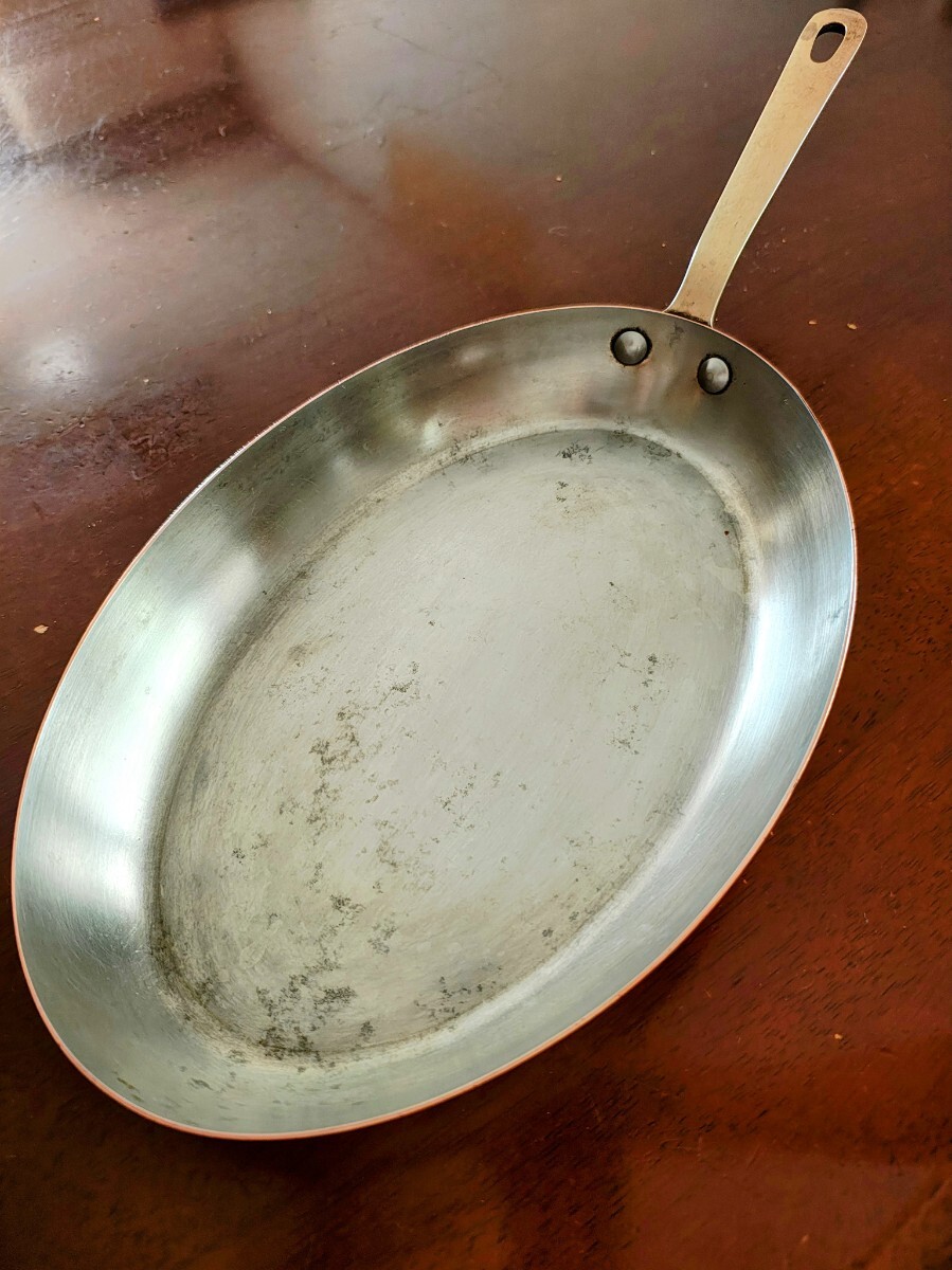 【フランス製】銅製オーバルパン♪ Mauviel Cuprinox オーバルパン 30cm 銅 片手鍋 真鍮ハンドル 銅