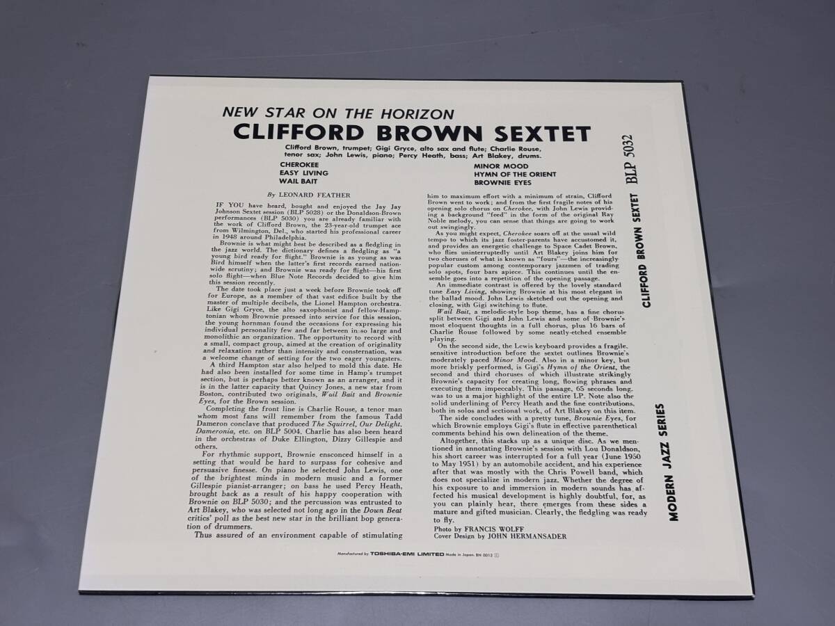 r0444◆美品◆LPレコード◆クリフォード・ブラウン Clifford Brown「New Star On The Horizon」◆BLP-5032/復刻盤_画像2