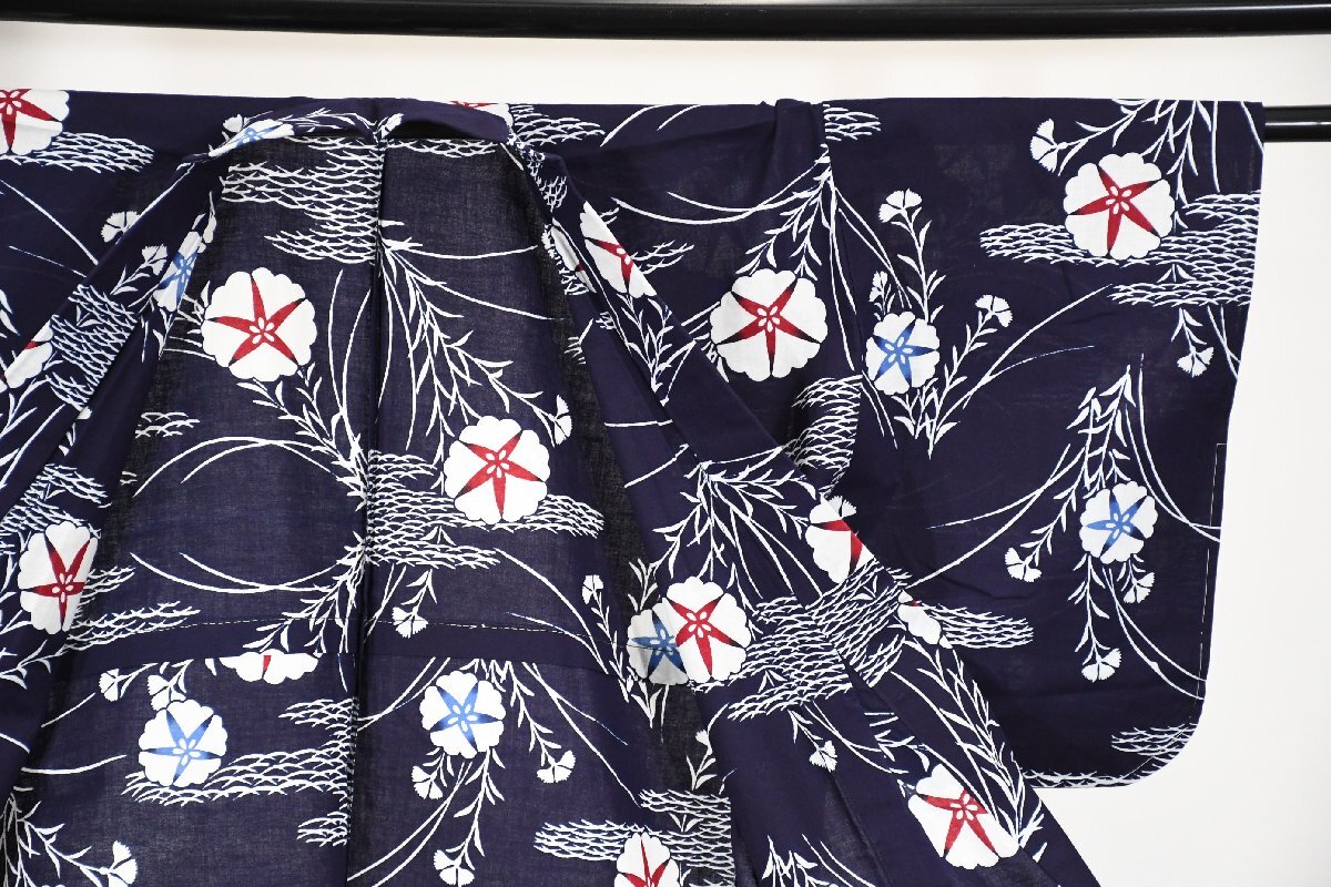 浴衣 女性用 着物 祭り 夕涼 夏祭り 朝顔 花火大会 身丈148cm 裄丈63cm ★着物 u-320 桜庭呉服店_画像9
