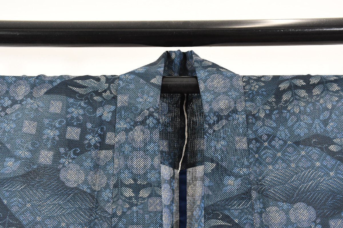 小紋 薄物 夏着物 花 身丈151cm 裄丈64cm ★着物 pb-3711 桜庭呉服店_画像7