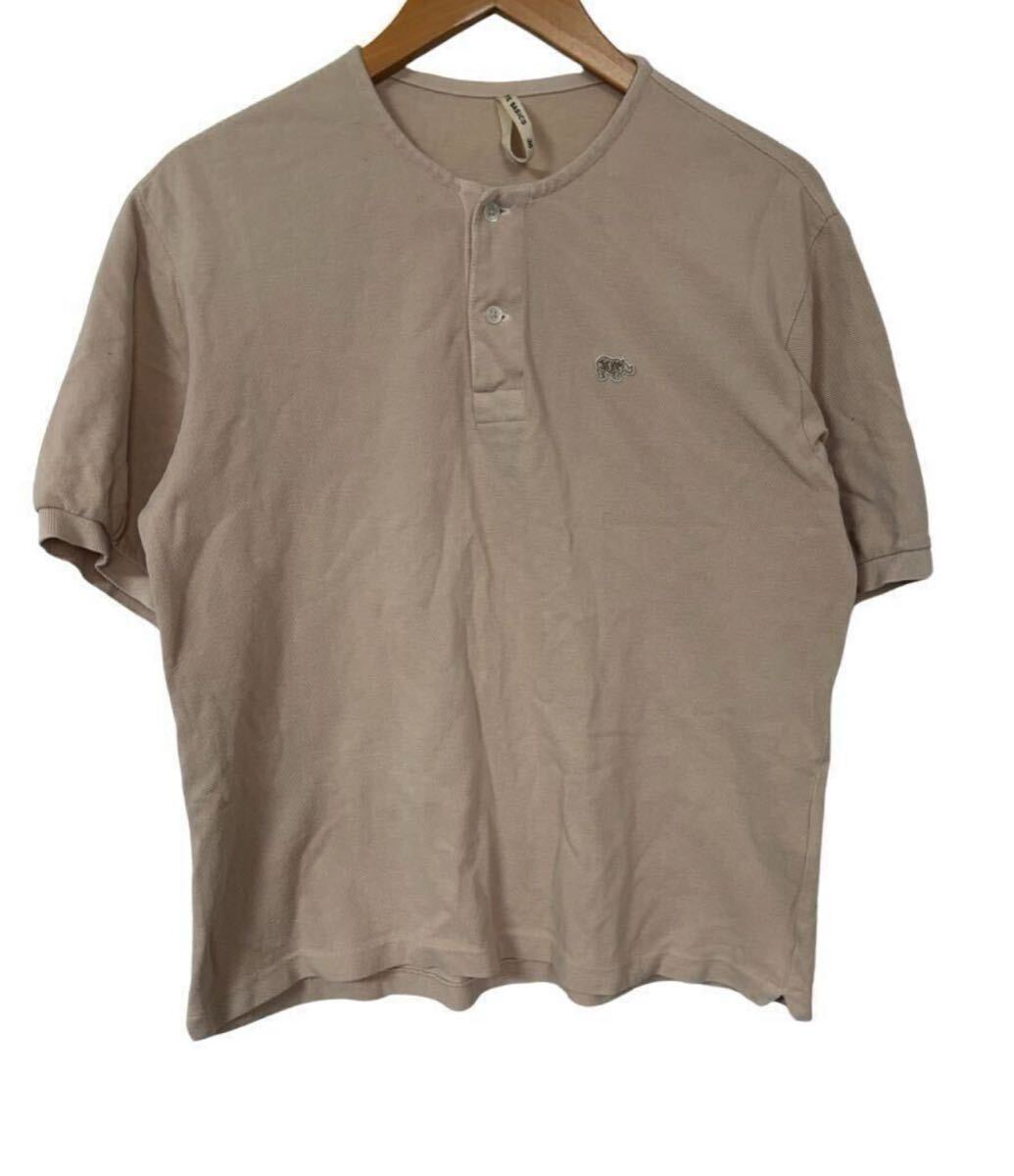 美品 SCYE BASICS 日本制 ヘンリーネックポロシャツ ベージュ 38 綿100% Made in Japan Henley Neck Polo Shirt Beige 38 Cotton 100%