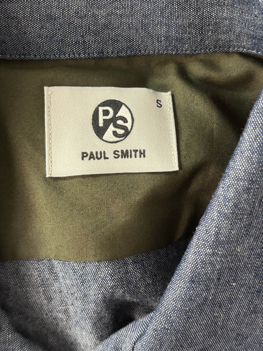 PSポールスミス 日本制 刺繍シャンブレー 半袖シャツ S 花柄 Paul Smith Chambray Embroidered Shirt S Made in Japan Floral Design