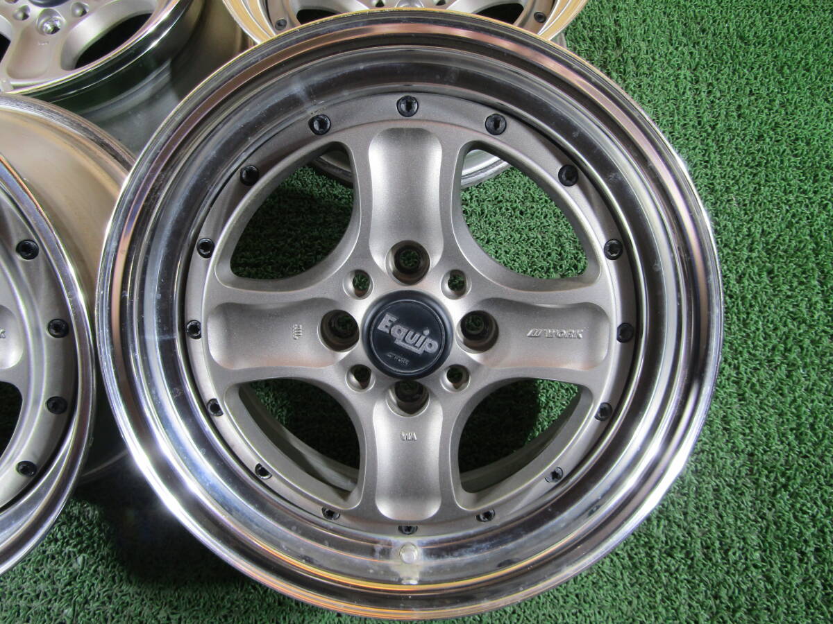 札幌発☆最落なし!WORK EQUIP 40 エクイップ 15×7J +27,+16 4本 4H-100 売切