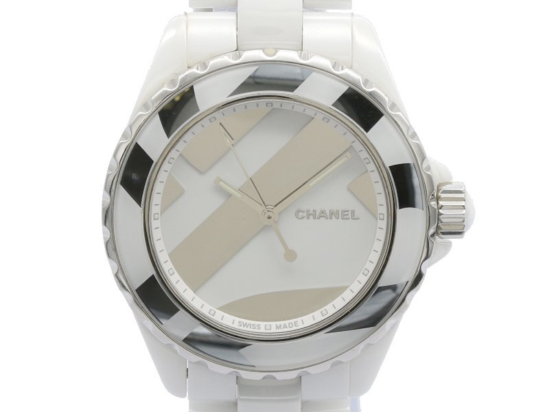 【 シャネル CHANEL 】 腕時(shí)計(jì) H5582 J12 アンタイトル 世界1200本限定 SS/ホワイトセラミック 自動(dòng)巻 38mm メンズ 新著 70328-1