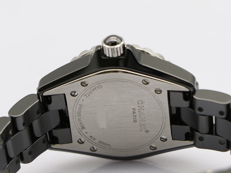 【 シャネル CHANEL 】 腕時(shí)計(jì) J12 Ｈ1708 黒セラミック 純正ダイヤベゼル 33ｍｍ デイト クォーツ レディース 保?箱 □ 新著 76024-2