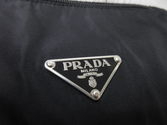 極美品 PRADA プラダ テスート ショルダーバッグ バッグ ナイロン×レザー 黒 メンズ 84171Y