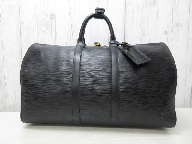 極美品 LOUIS VUITTON ルイヴィトン エピ キーポル45 ノワール ボストンバッグ バッグ M59152 レザー 黒 メンズ 84094