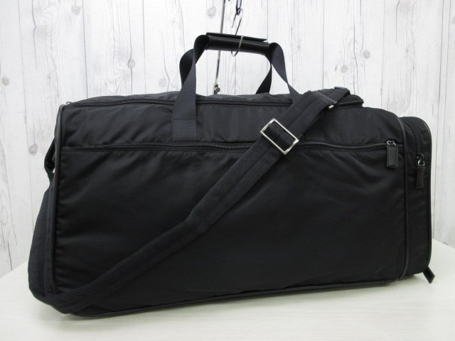 極美品 PRADA プラダ ボストンバッグ キャリーバッグ バッグ VS185S ナイロン×サフィアーノレザー 黒 A4可 2WAY メンズ 84126