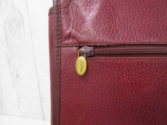 極美品 Cartier カルティエ マストライン ハンドバッグ トートバッグ ショルダーバッグ バッグ レザー ボルドー A4収納可 2WAY 84301