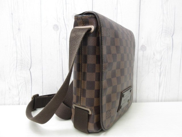 極美品 LOUIS VUITTON ルイヴィトン ダミエ ブルックリンPM ショルダーバッグ バッグ N51210 レザー×キャンバス 茶 メンズ 84230