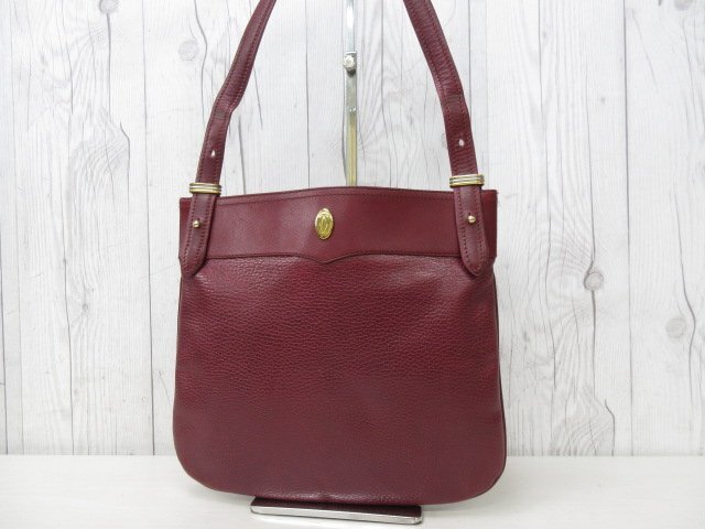 極美品 Cartier カルティエ マストライン ショルダーバッグ バッグ レザー ボルドー 84253