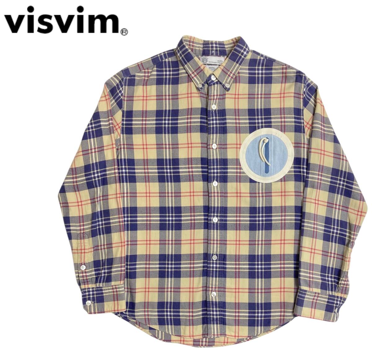 VISVIM ビズビム サークルポケット チェック 長袖 シャツ size1