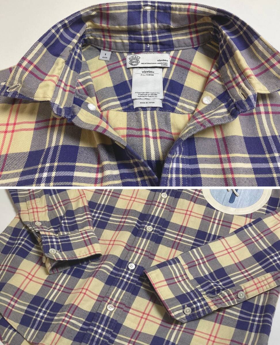 VISVIM ビズビム サークルポケット チェック 長袖 シャツ size1