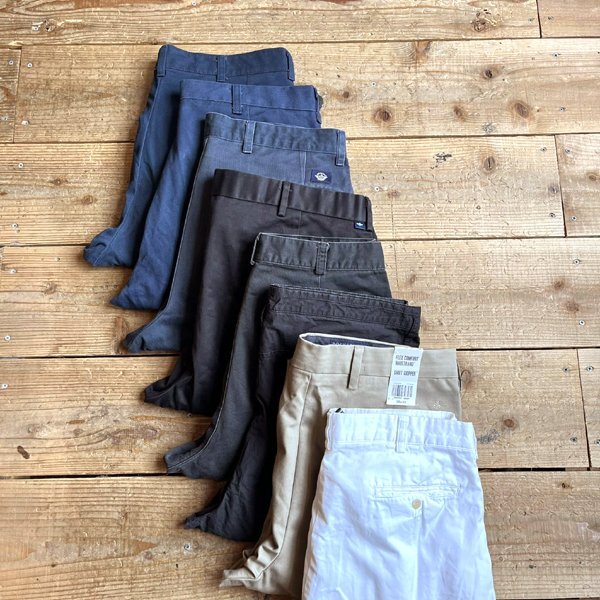 1 пункт предмет * Levi's серия Docker's темно-синий 2 tuck брюки из твила б/у одежда мужской женский OK American Casual 90s Street / спорт Mix рабочие брюки / слаксы 349093