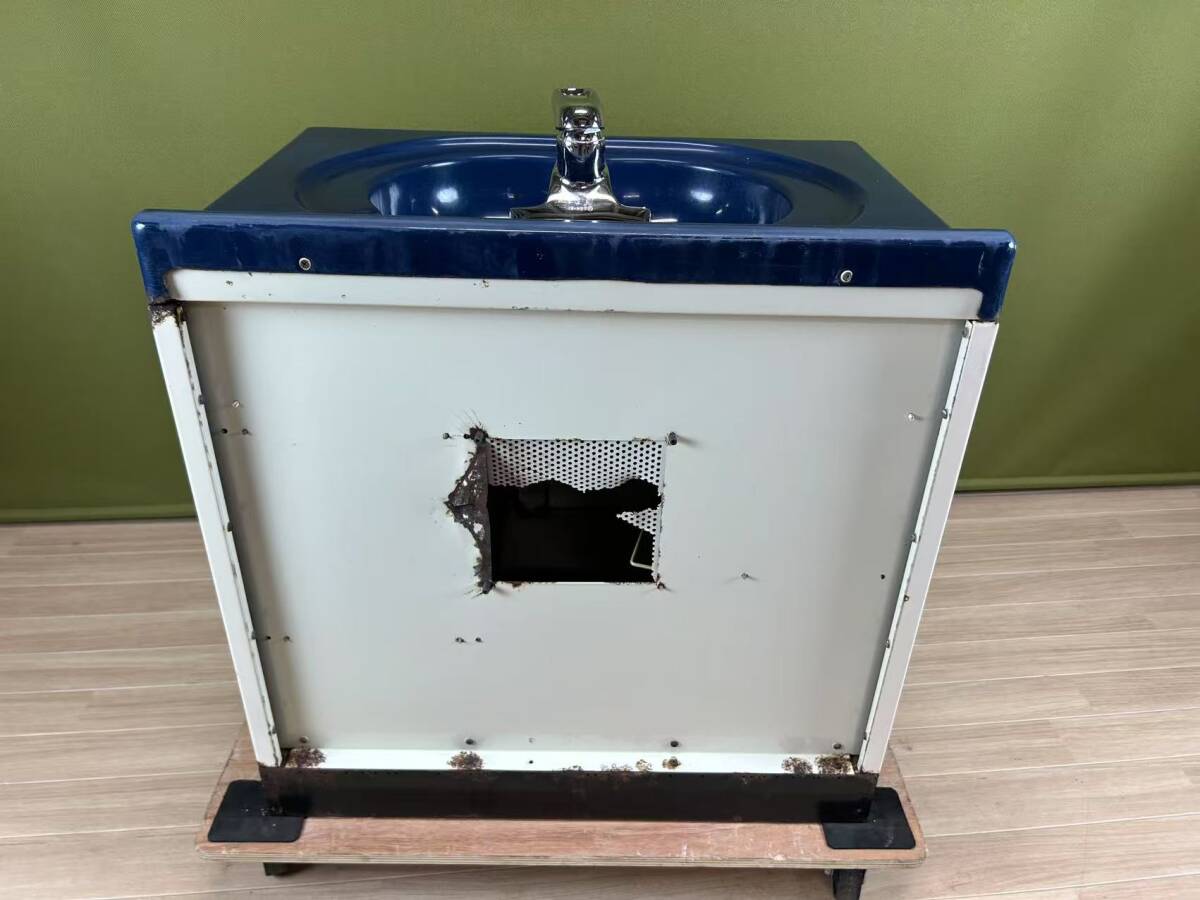 【中古】サンウェーブ工業(yè) ホーロー制洗面臺(tái)☆手洗臺(tái)?洗面化粧臺(tái)☆「幅75cm×奧行き55cm×高さ75cm」☆神戸も大坂も引取可