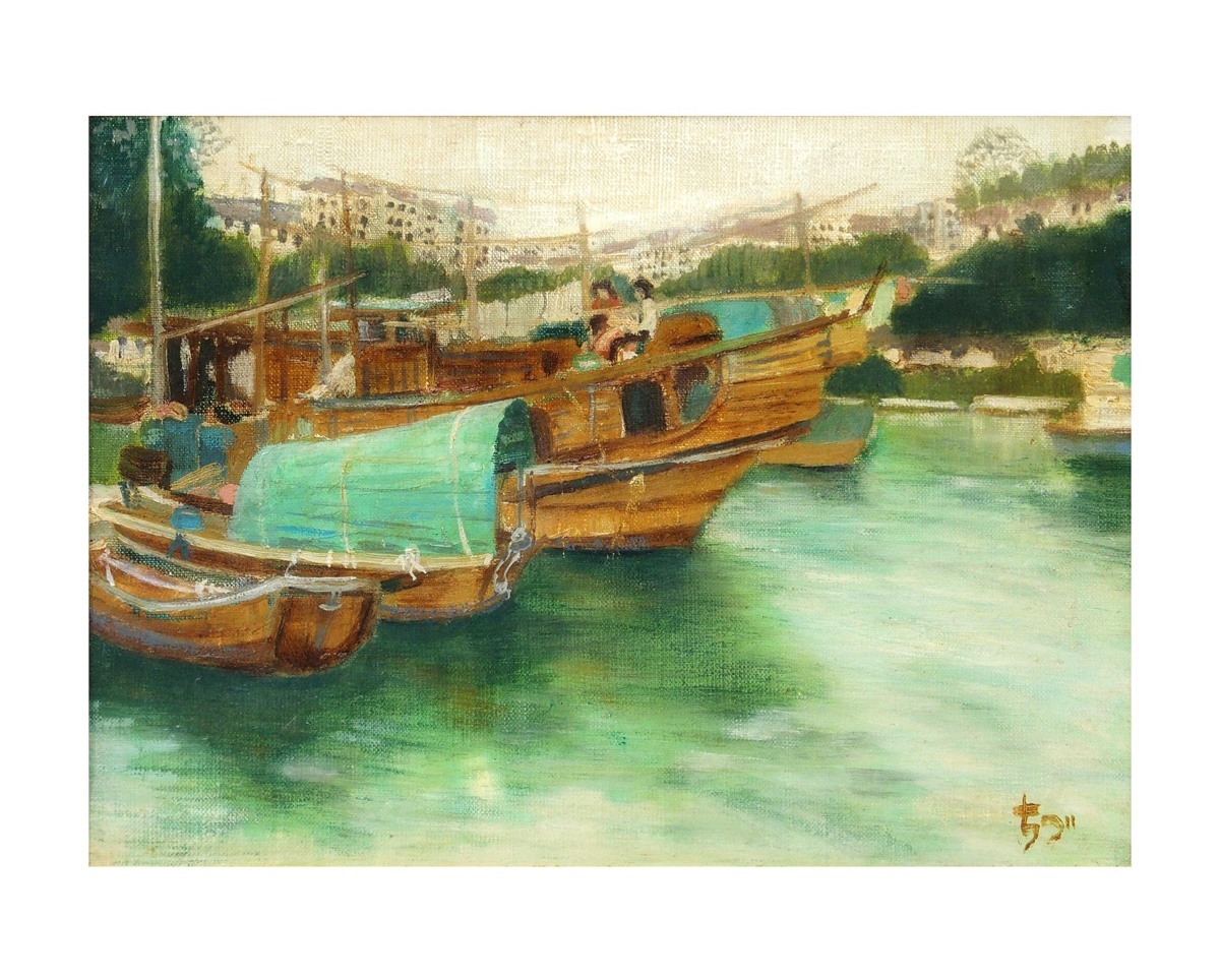 松任谷 國子 『待ちわびて』 油彩画 - 北海道画廊