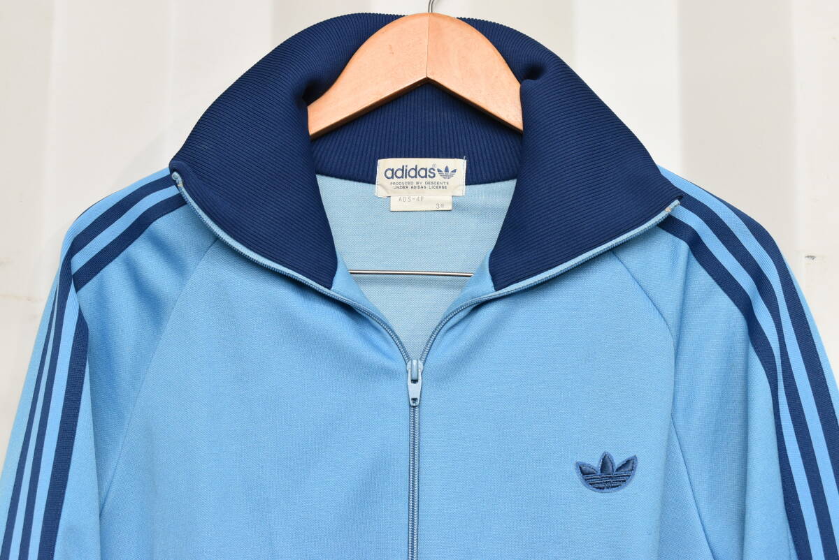 old adidas トラックジャケット デサント製 80s 3号 S～M