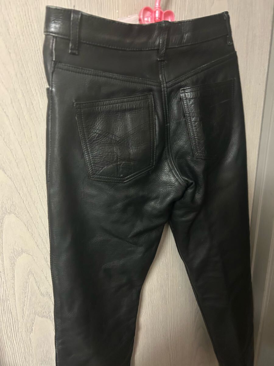 ECHLES レザーパンツ パンツ 29インチ ライダース 革制 ブラック
