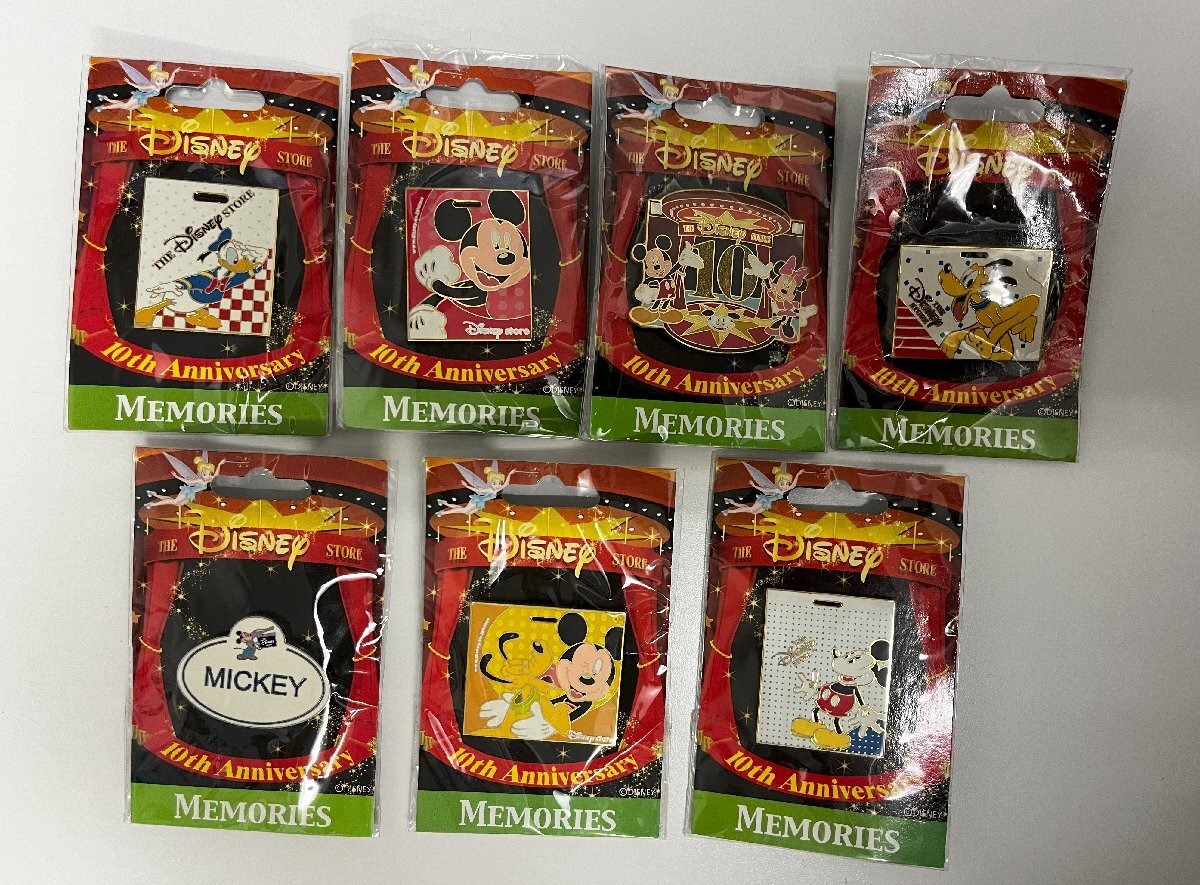 ディズニー10thアニバーサリー MEMORIES ミッキーなど ピンバッジ 7点
