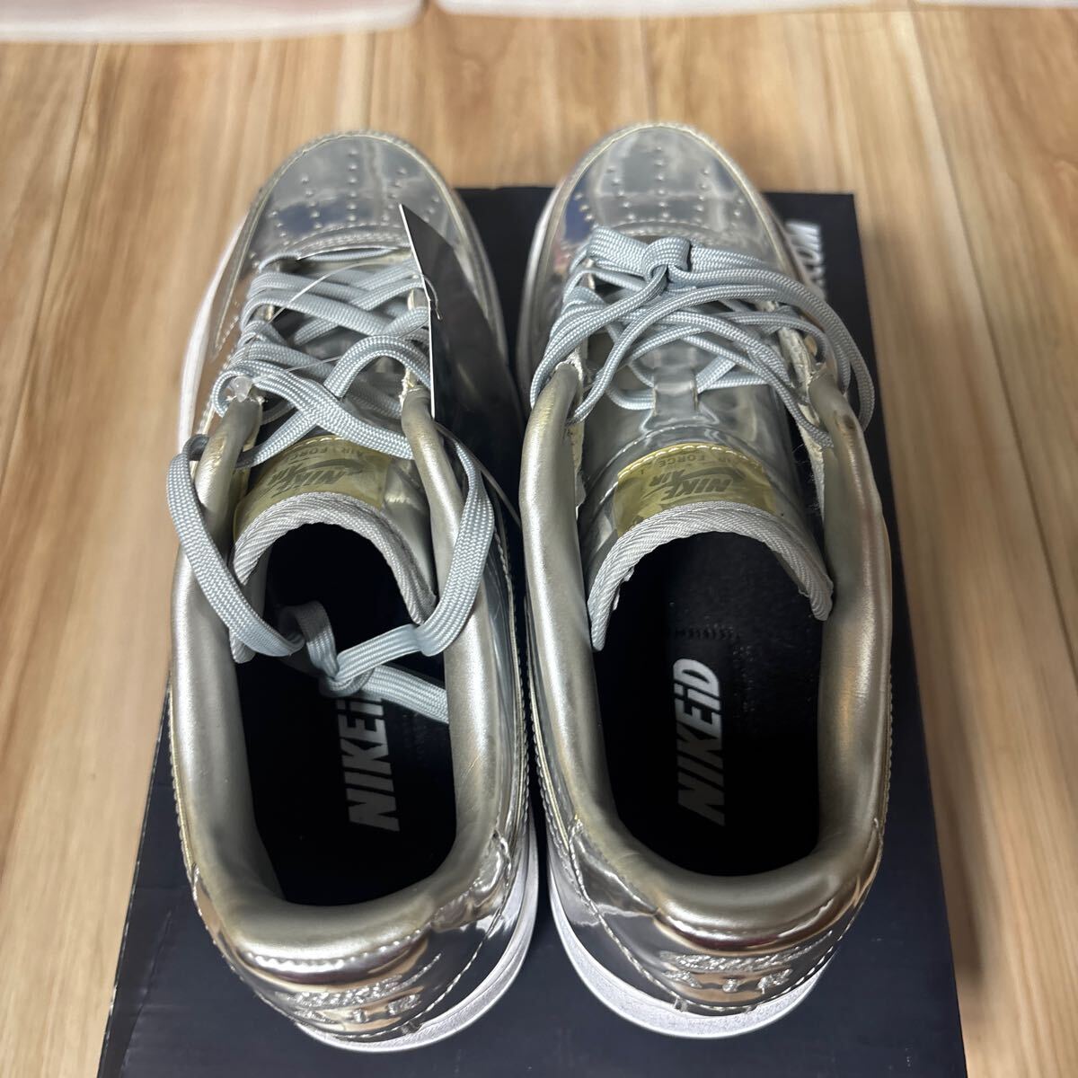 AIR FORCE 1 LOW PREMIUM ID 25 см us7 Nike военно-воздушные силы 1 low premium ID металлик серебряный серебряный air max