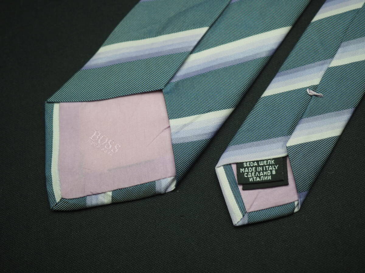【HUGO BOSS ヒューゴ ボス】 D3099 グレー SILK ブランド ネクタイ 古着 良品_画像5